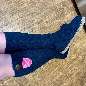 Y2K VINTAGE VS PINK SLOUCHY CABLE KNIT SWEATER BOOTIES SIZE LARGE (9-10)